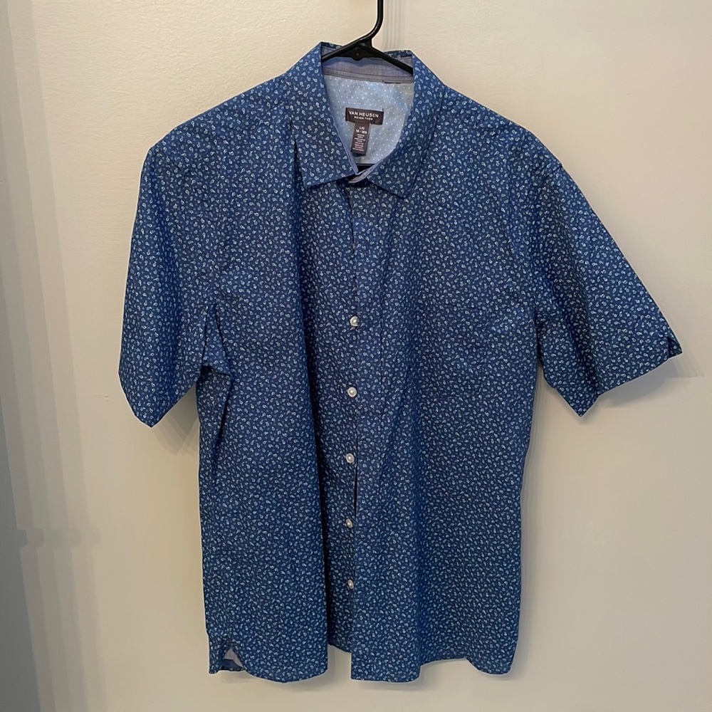 Navy Floral Button Down